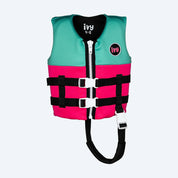 IVY Junior Girls Life Jacket - Neon Pink/Bright Teal