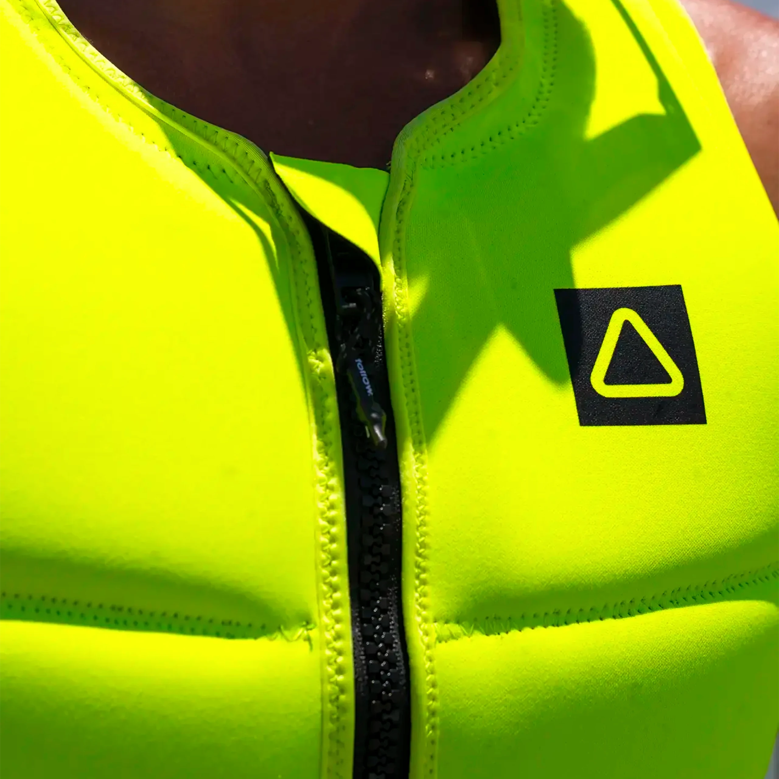 Follow Corp Men's Life Jacket - Yellow L50 in use