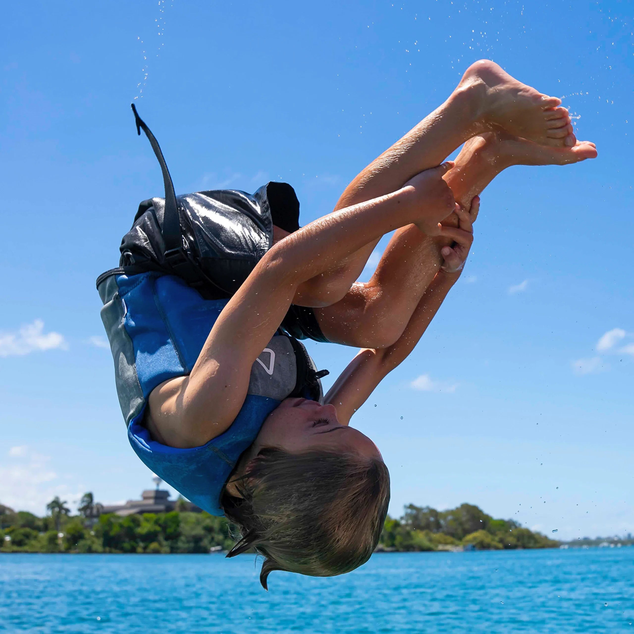 Follow Corp Junior Life Jacket - Blue in use