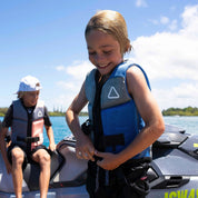Follow Corp Junior Life Jacket - Blue in use