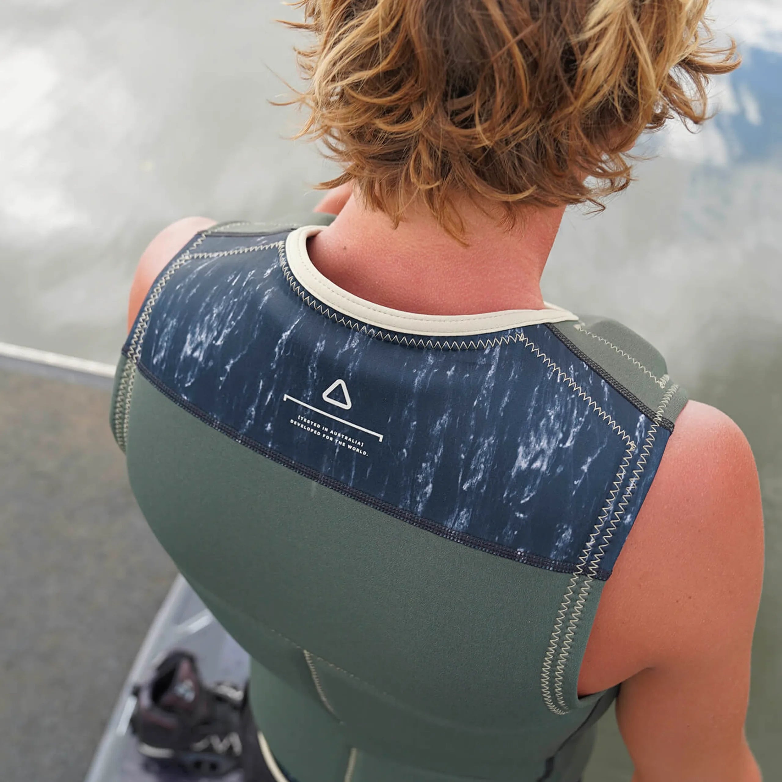 Follow Affiliate Men's Life Jacket - Olive in use
