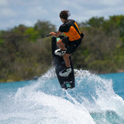 Follow Global Youth Life Jacket - Black/Orange in use