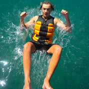Follow Global Youth Life Jacket - Black/Orange in use