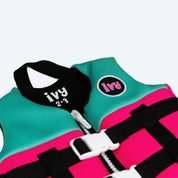 IVY Junior Girls Life Jacket - Neon Pink/Bright Teal