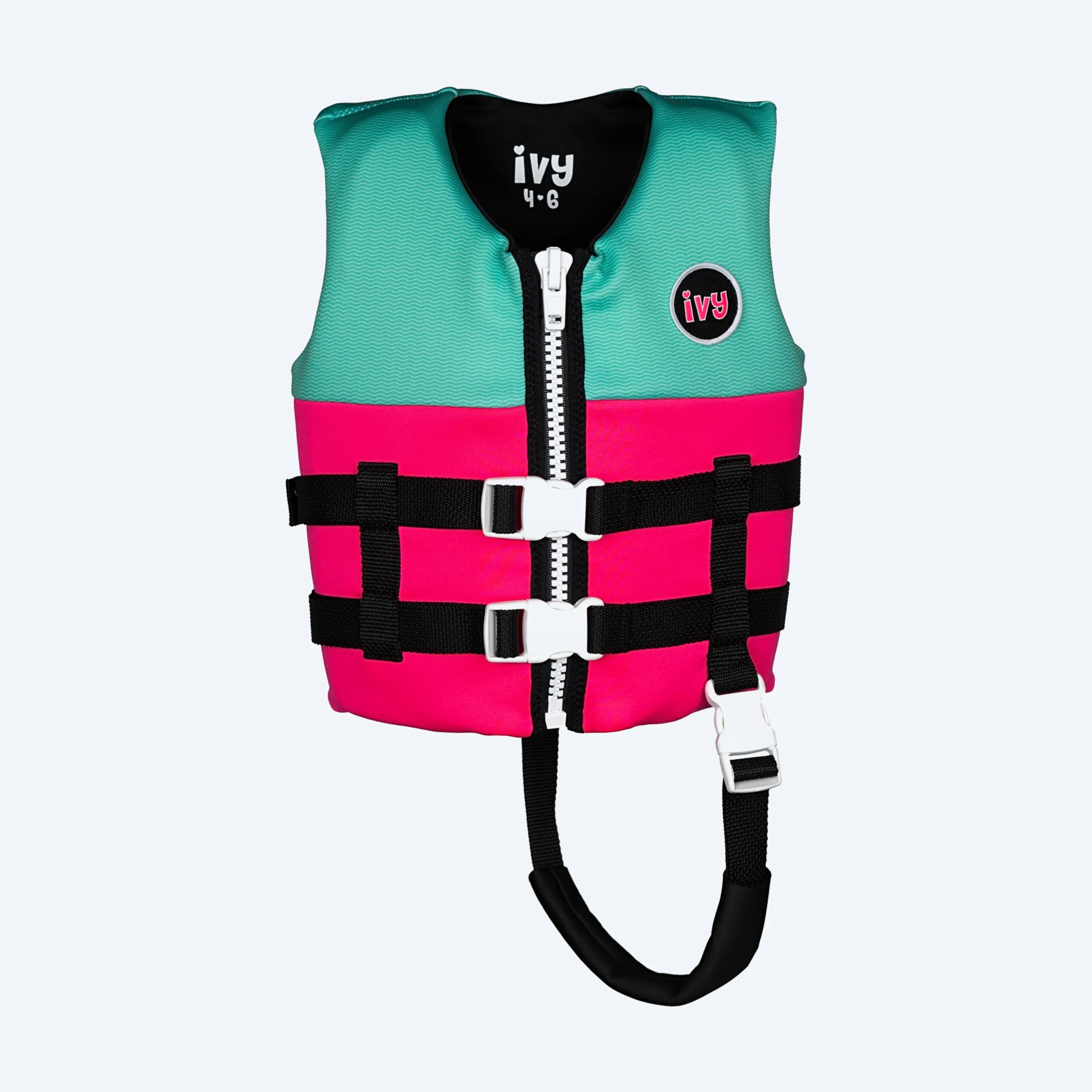 IVY Junior Girls Life Jacket - Neon Pink/Bright Teal