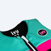 IVY Junior Girls Life Jacket - Neon Pink/Bright Teal