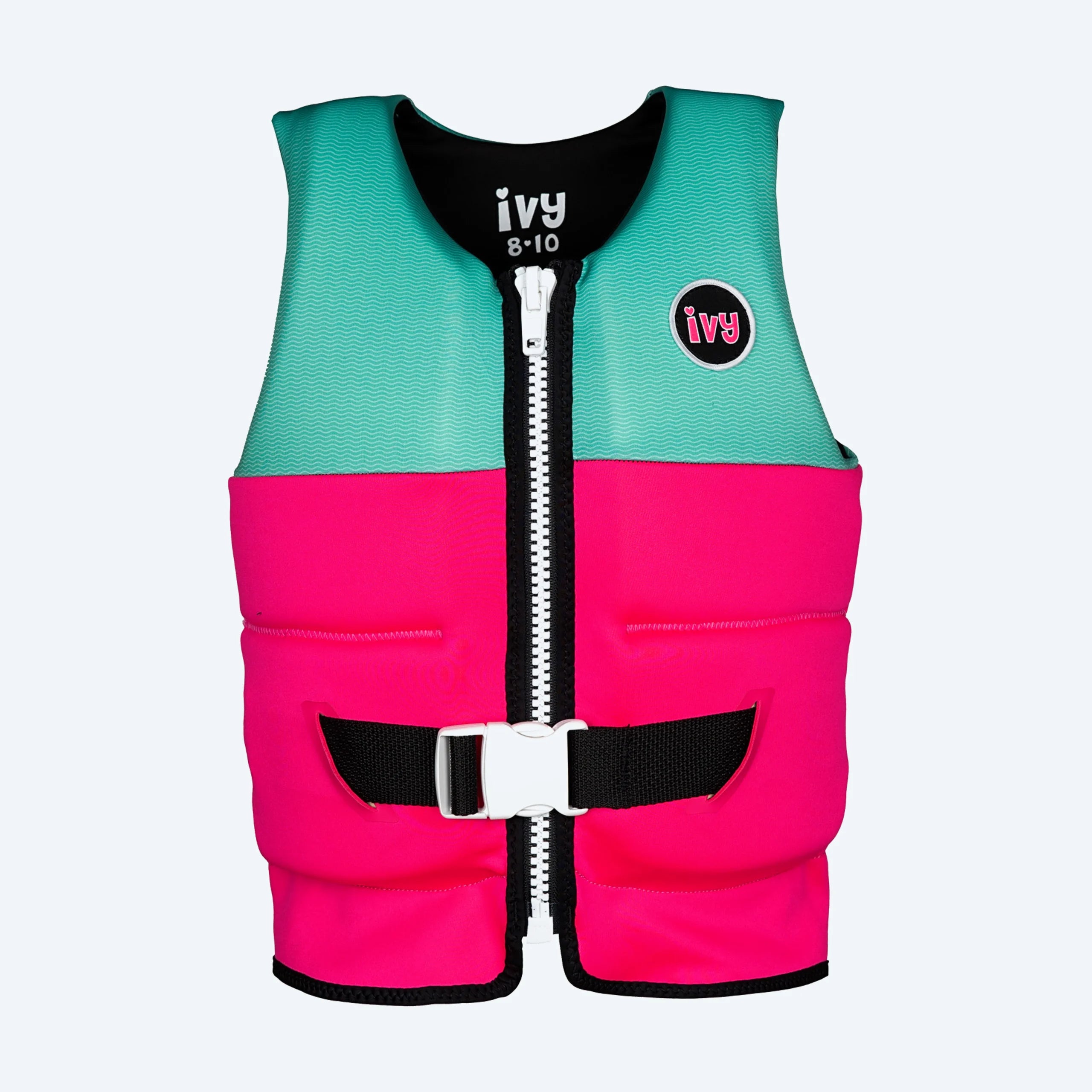 IVY Junior Girls Life Jacket - Neon Pink/Bright Teal