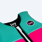 IVY Junior Girls Life Jacket - Neon Pink/Bright Teal