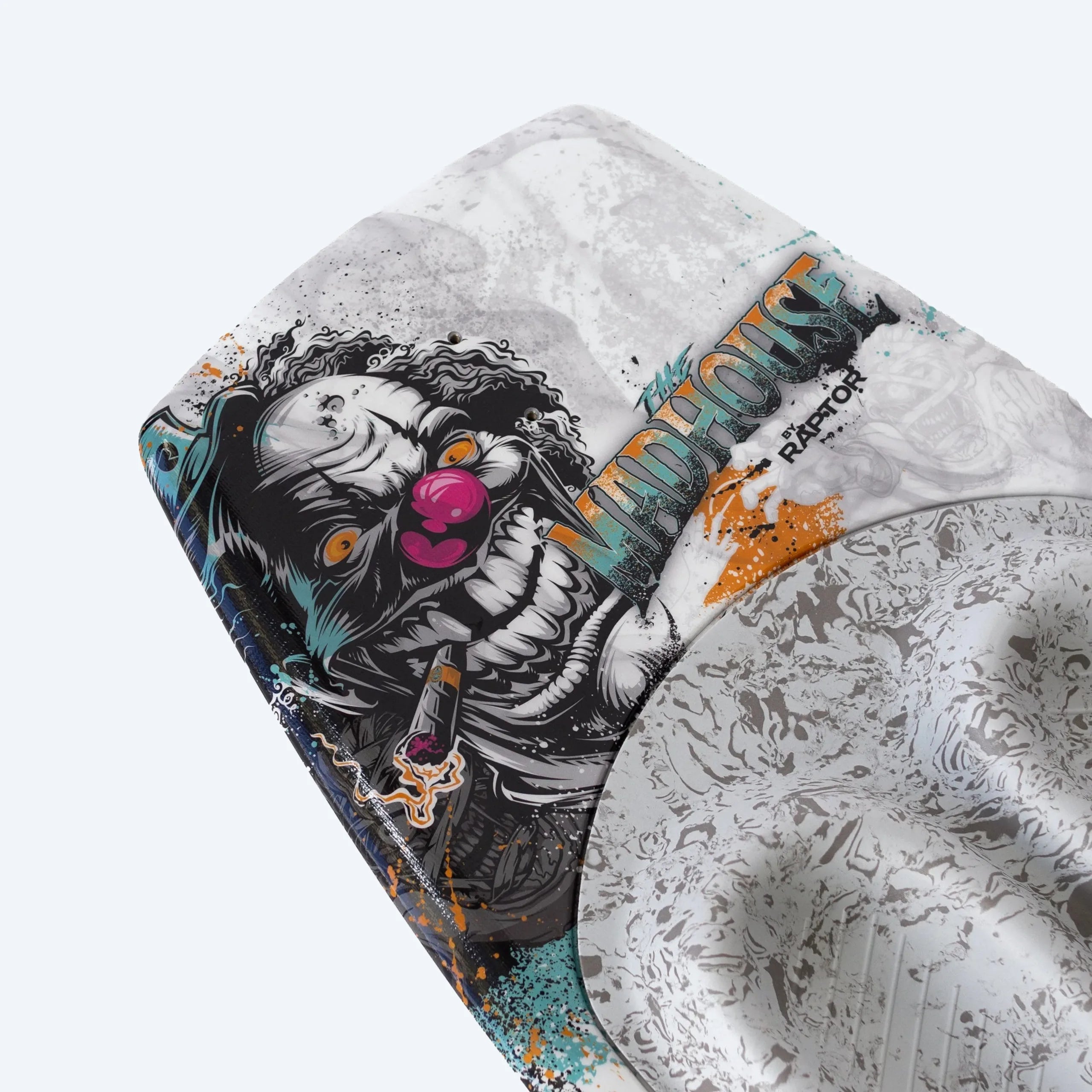 Raptor Welcome To The Madhouse Kneeboard - White (with Hook)
