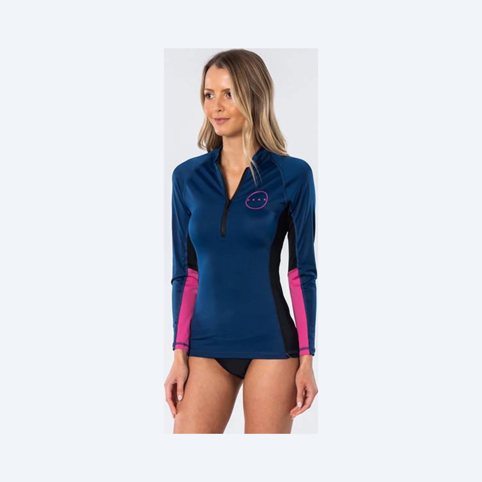 Peak Ladies 1/4 Zip Long Sleeve Rashie - Navy