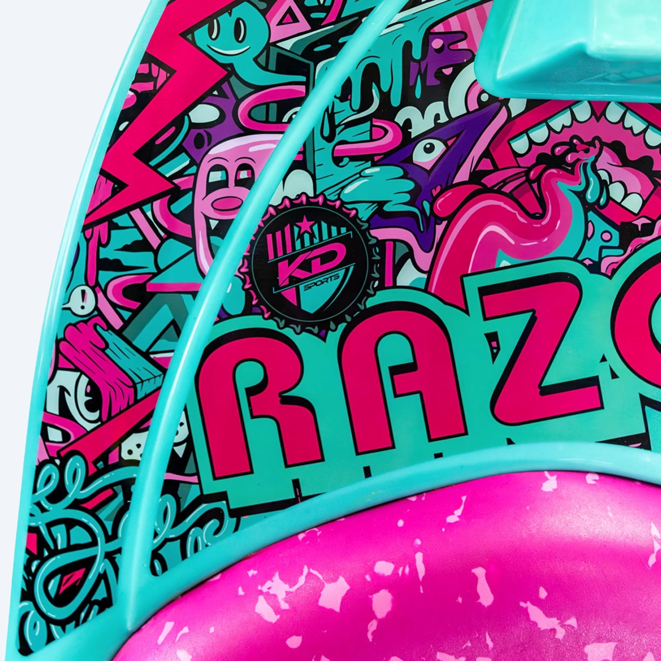 KD Razor kneeboard Teal/Pink – detail view 1