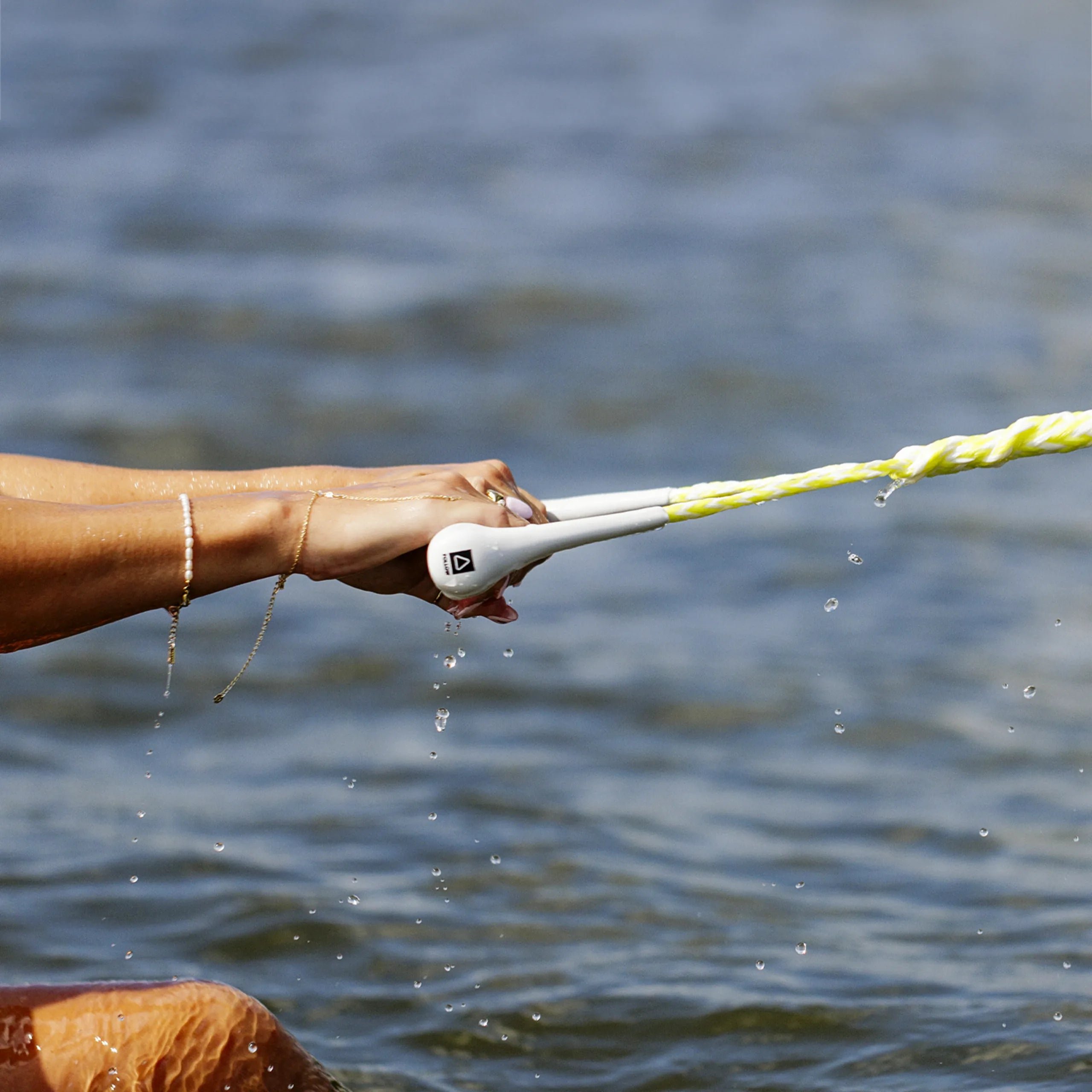Follow Surf Rope & Handle - Fluro Yellow - action photo