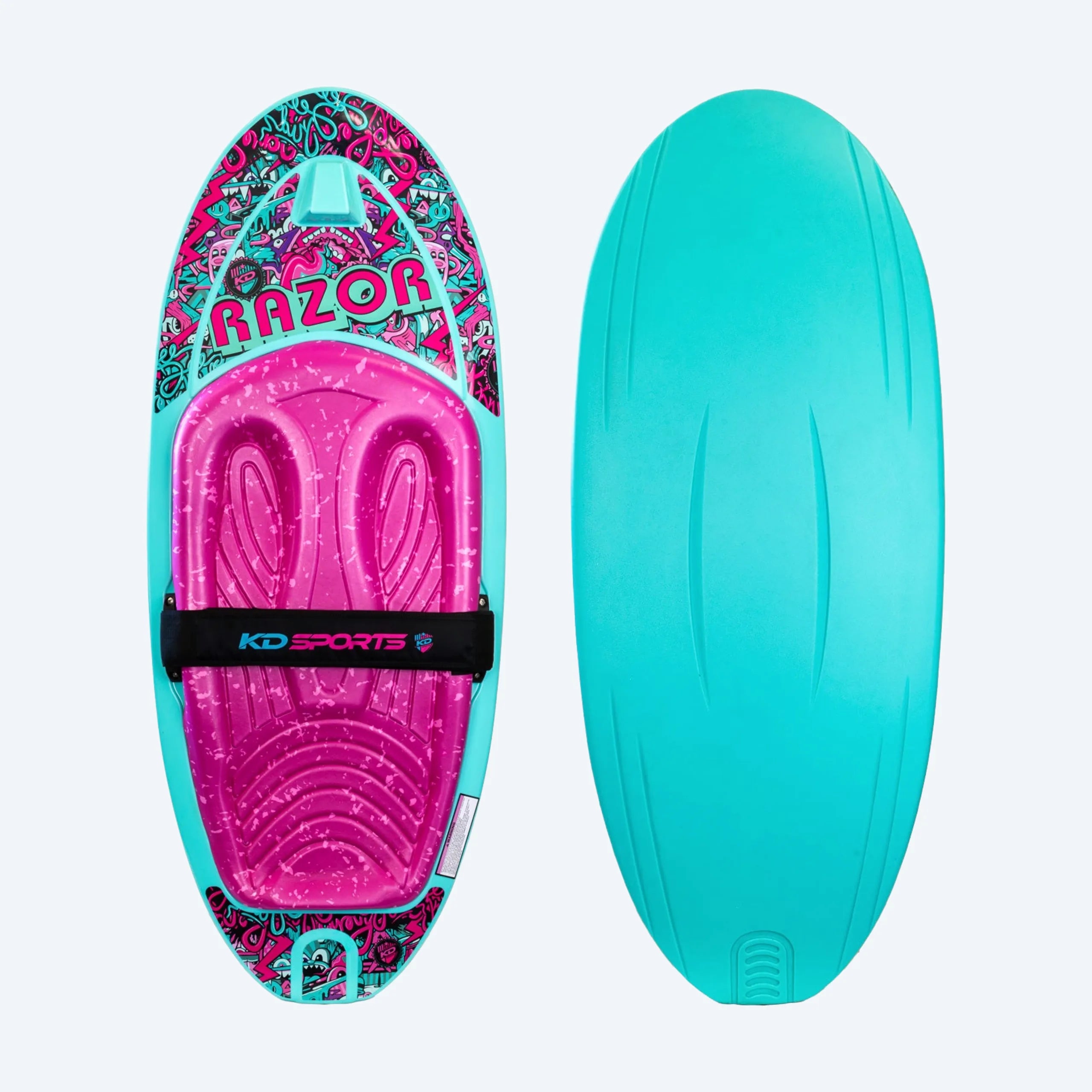 KD Razor kneeboard Teal/Pink – combined main view