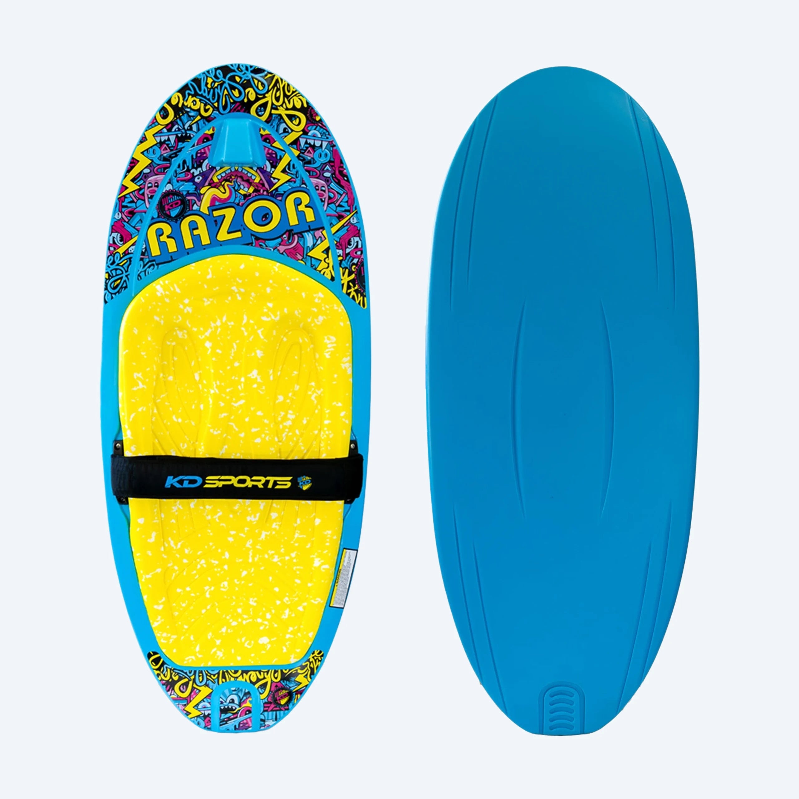 KD Razor kneeboard Blue/Yellow – combined main view