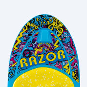 KD Razor kneeboard Blue/Yellow – nose detail