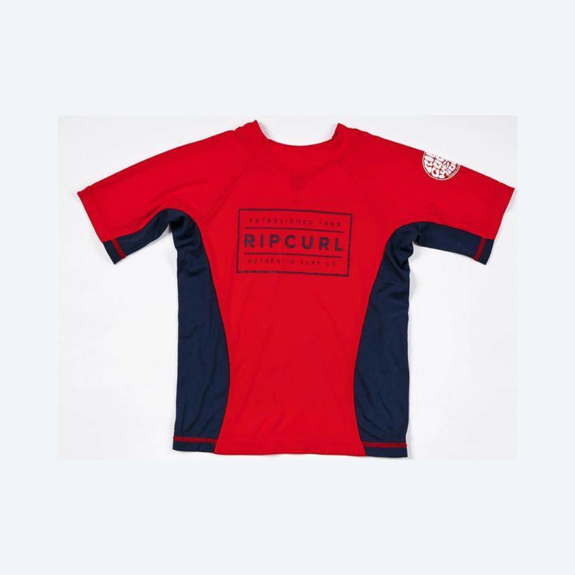 Rip Curl Boys Driven Box Short Sleeve Rashie - Red